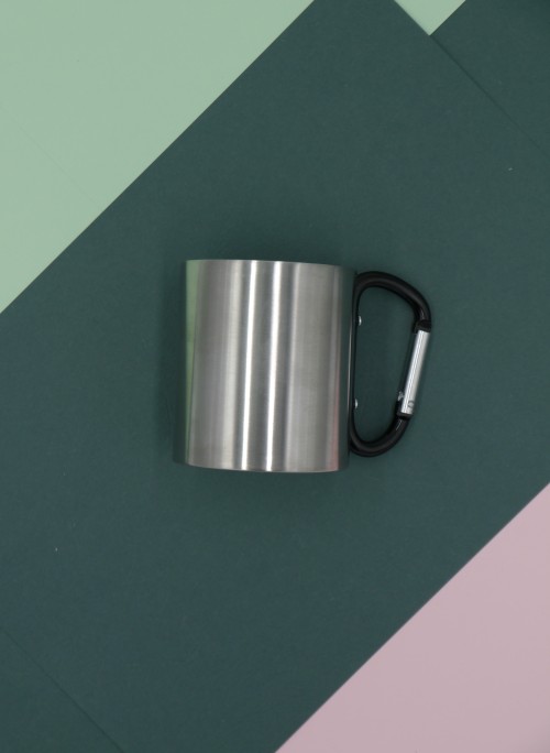 Edelstahlbecher mit Karabiner